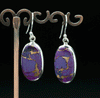Sterling Silver Copper Purple Turquoise Earrings