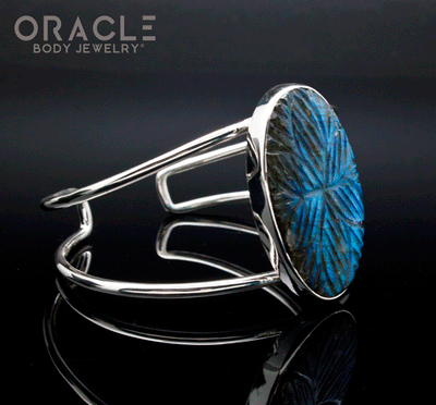 Sterling Silver Carved Labradorite Bracelet