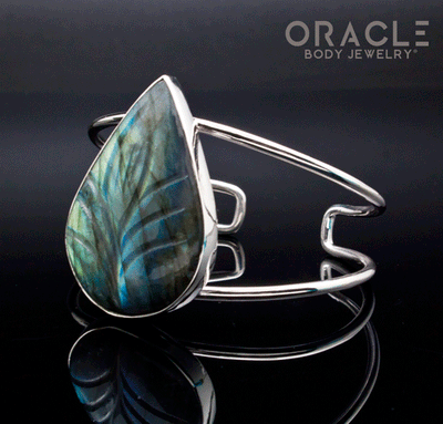 Sterling Silver Carved Labradorite Bracelet