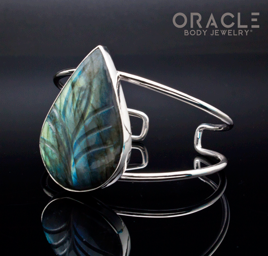 Sterling Silver Carved Labradorite Bracelet