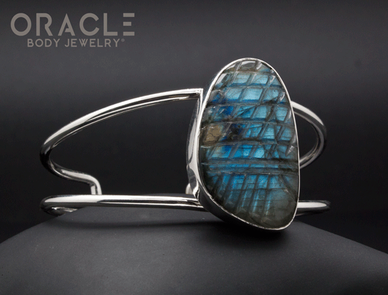 Sterling Silver Carved Labradorite Bracelet