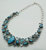 Sterling Silver Labradorite with Iolite and Faceted Topaz Necklace