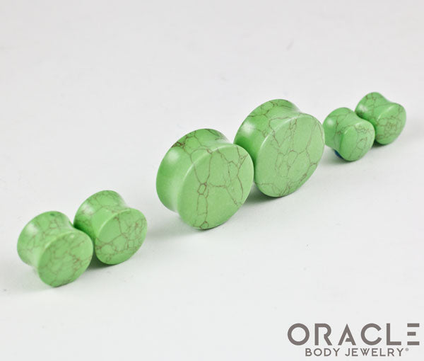 Light Green Synthetic Turquoise Double Flare Plugs