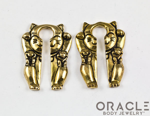 Maneki Neko Brass Weights