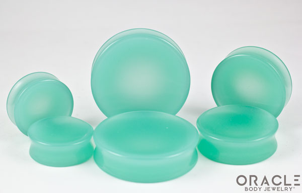 Mint Opalite Concave Solid Double Flare Plugs