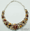 Sterling Silver Mookaite Necklace with Citrine and Garnet Accents