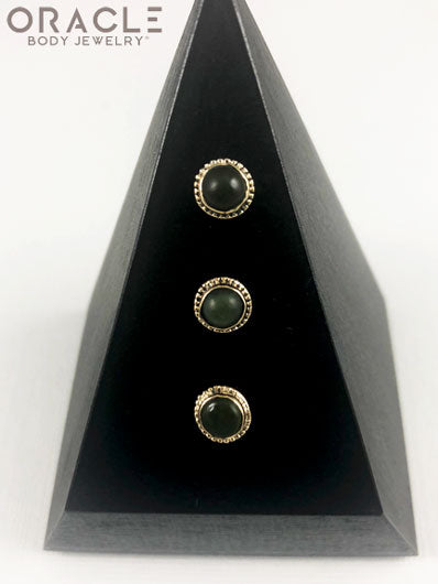 14k Nephrite Jade Threadless Gold End