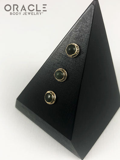 14k Nephrite Jade Threadless Gold End