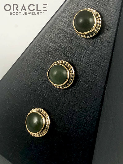 14k Nephrite Jade Threadless Gold End