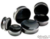 Obsidian Concave Solid Double Flare Plugs