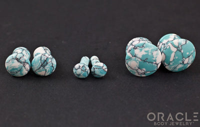 Synthetic Ocean Wave Turquoise Single Flare Plugs