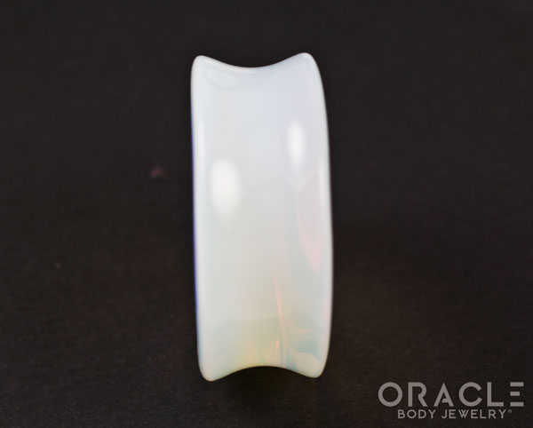 Opalite Concave Solid Double Flare Stone Plugs