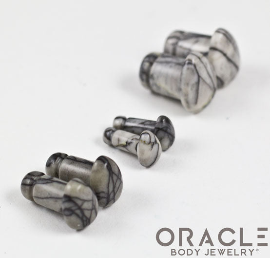 Picasso Jasper Single Flare Teardrop Plugs