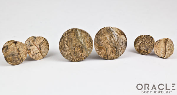Picture Jasper Mayan Style Flare Plugs