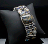 Sterling Silver Pietersite Bracelet with Labradorite, Citrine, Iolite Accents