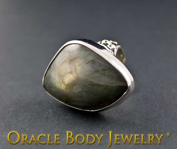 Steel Adjustable Labradorite Ring