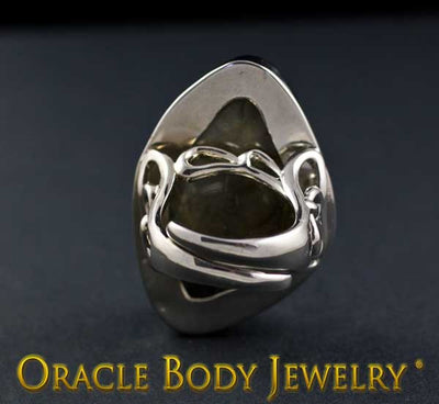 Steel Adjustable Labradorite Ring