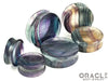 Rainbow Fluorite Concave Solid Double Flare Plugs