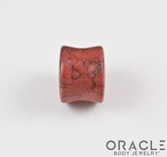Red Synthetic Turquoise Double Flare Plugs