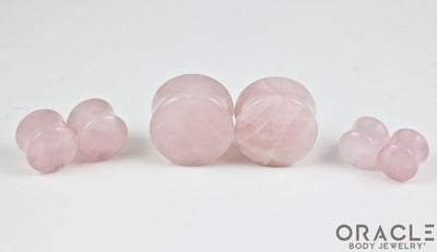 Rose Quartz Double Flare Plugs