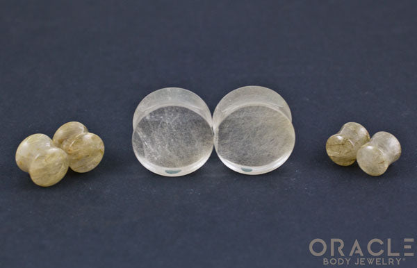 Rutilated Quartz Double Flare Plugs