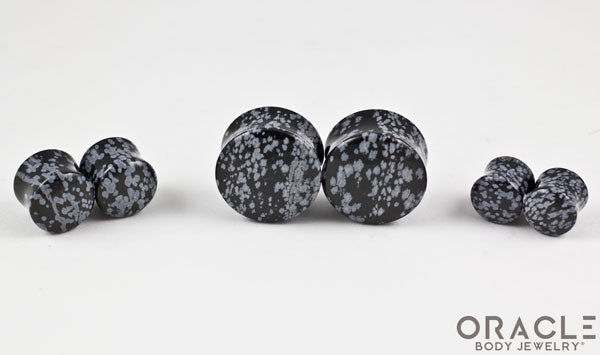 Snowflake Obsidian Double Flare Plugs