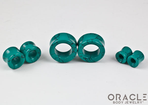 Synthetic Green Spiderweb Turquoise Eyelets / Tunnels