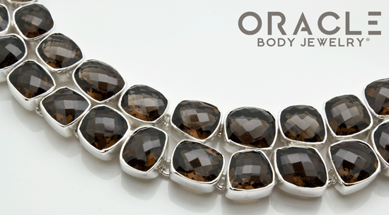 Sterling Silver Faceted Smoky Quartz Necklace