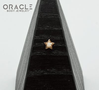 14k Star with White Opal Threadless End