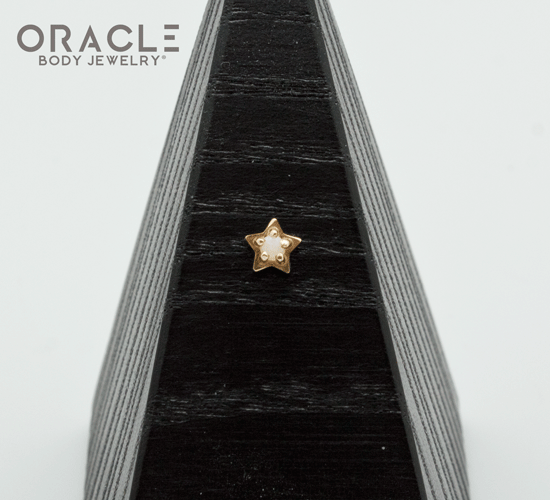 14k Star with White Opal Threadless End