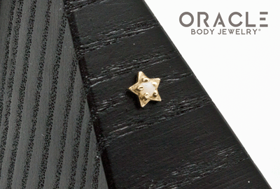 14k Star with White Opal Threadless End