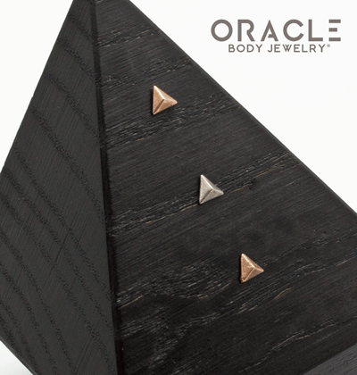 14k Gold Pyramid Threadless Ends