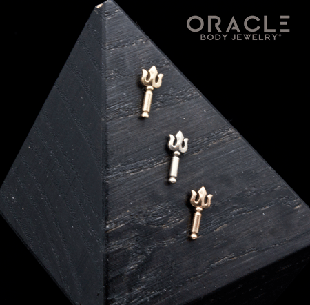 14k Gold Trident Threadless End