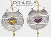 Trilogy Hoops in Sterling Silver with Faceted AAA Citrine and Amethyst