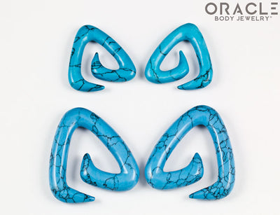 Synthetic Turquoise Trinity Stone Spirals