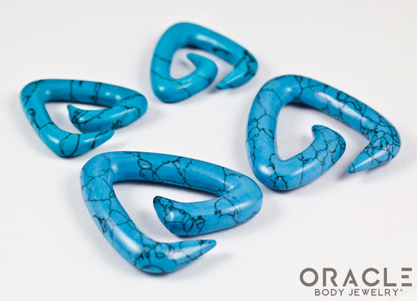 Synthetic Turquoise Trinity Stone Spirals
