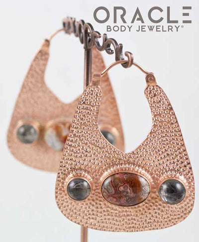 Uptown in Rose Gold Plate with Laguna Agate and Tourmalated Quartz
