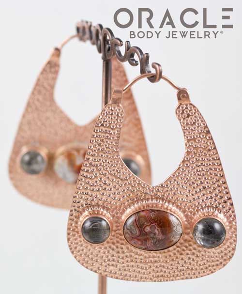 Uptown in Rose Gold Plate with Laguna Agate and Tourmalated Quartz