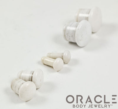 White Agate Single Flare Plugs