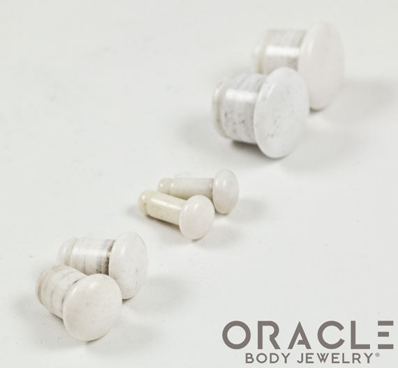 White Agate Single Flare Plugs